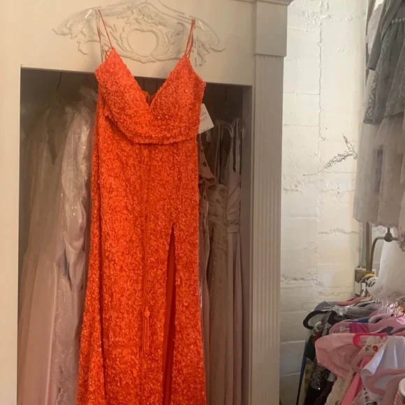 tony bowls orange prom dress orenafe tony bowls two piece prom